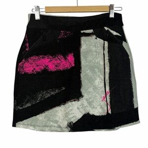 Jamie Sadock Abstract Print Skort Size 6 Black Pink Golf Skirt Sporty Athletic